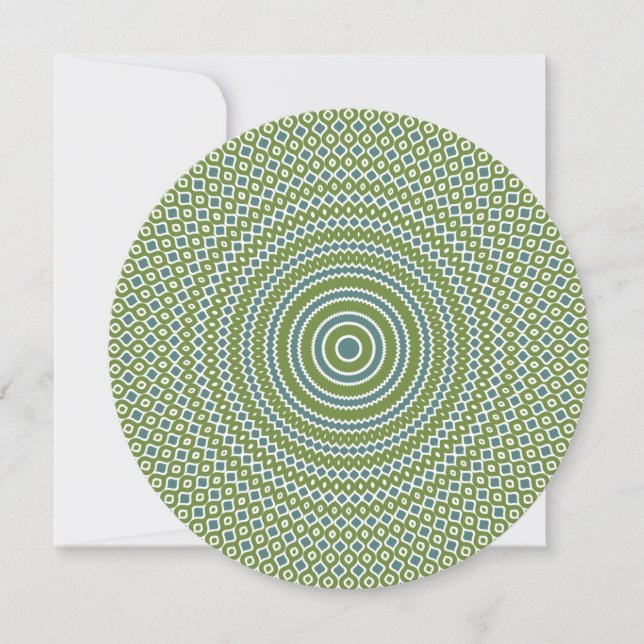 Carte Reverbe Round Note en olive et Turquoise (Devant)