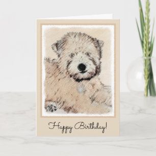 Carte Revêtu doux Roue Peinture Terrier Art original