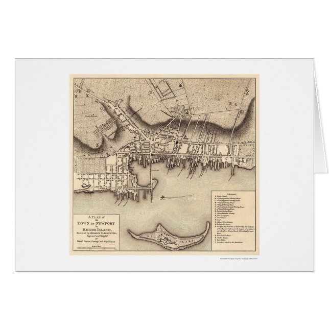Carte révolutionnaire de Newport de guerre - 1777 (Devant horizontal)