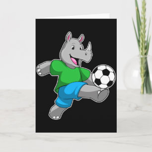 Carte Rhinocéros en tant que joueur de football avec un