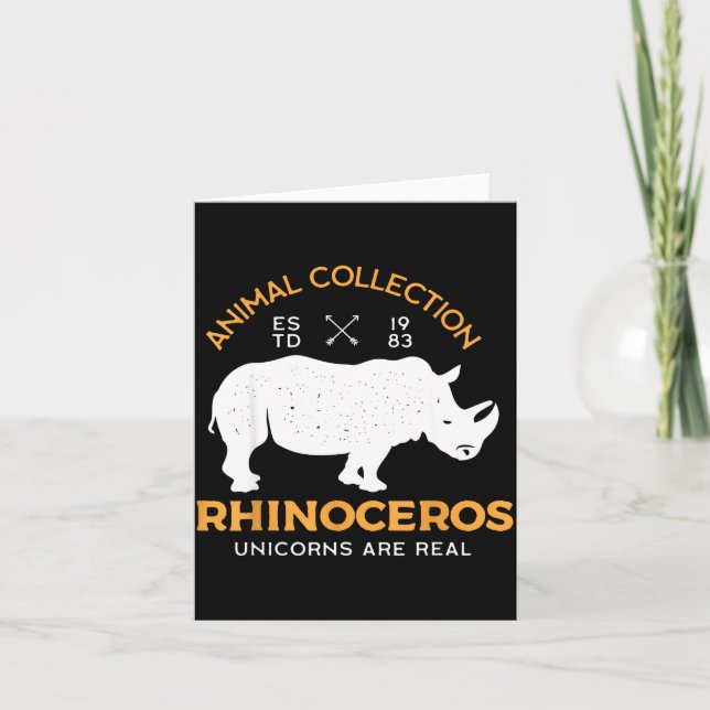 Carte Rhinoceros Unicorns Are Real Funny Animal  (Devant)
