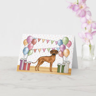 Carte Rhodesian Ridgeback Colorful Pastel Joyeux Anniver