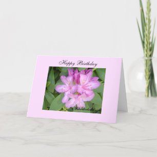 Carte Rhododendron Vœux d'anniversaire