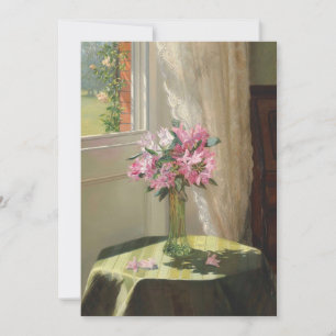 Carte Rhododendrons par une fenêtre   Jessica Hayllar