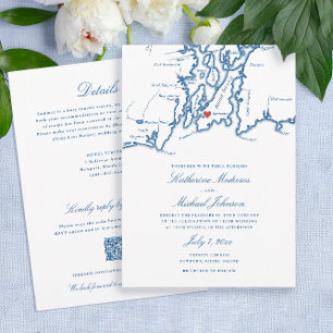 Carte RI Newport Code QR tout-en-un Mariage RSVP