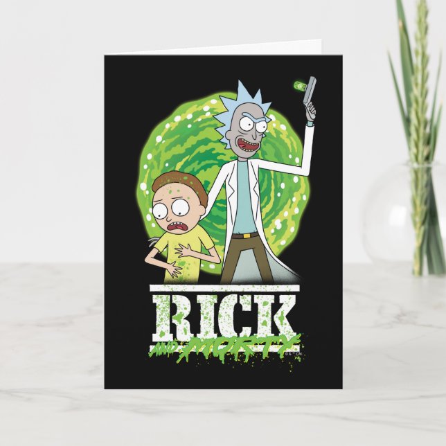 Carte RICK ET MORTY™ | Éclat vert (Devant)
