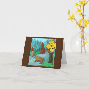Carte Rick London Funny Bear avec des montres Comic