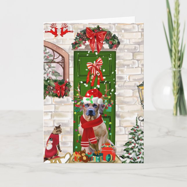 Carte Ridgelback de Rhodésie Noël  (Devant)