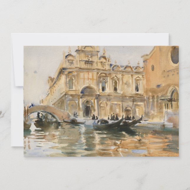 Carte Rio dei Mendicanti, Venise par John Singer Sargent (Devant)