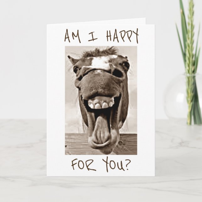 CARTE RIRE DONKEY EST HEUREUX POUR VOUS=FÉLICITATIONS (Devant)
