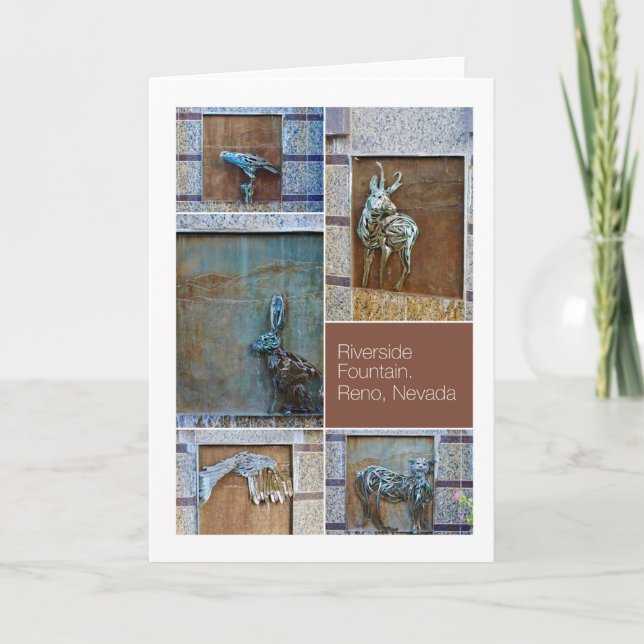 Carte Riverside Fountain Figures photo collage Reno, NV (Devant)