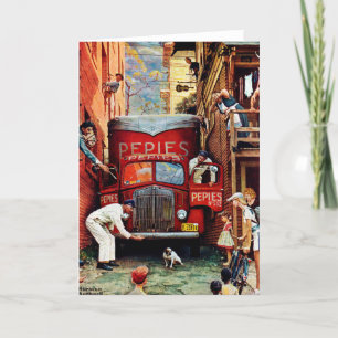 Carte Road block by Norman Rockwell