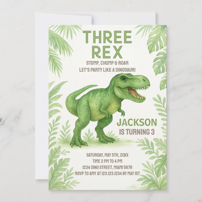 Carte Roaring Party pour enfants (Devant)