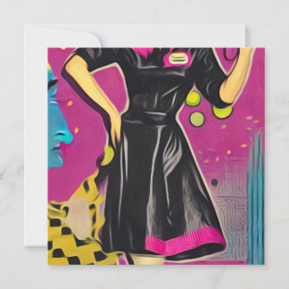 Carte Robe Noire Rétro