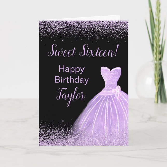 Carte Robe violette claire Faux Parties scintillant douc (Devant)