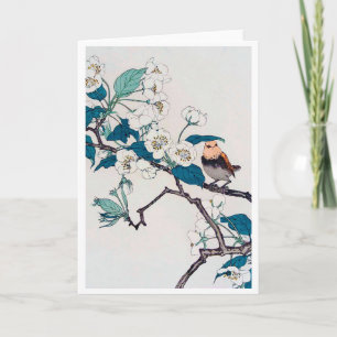 Carte Robin et fleurs de cerisiers, Imao Keinen