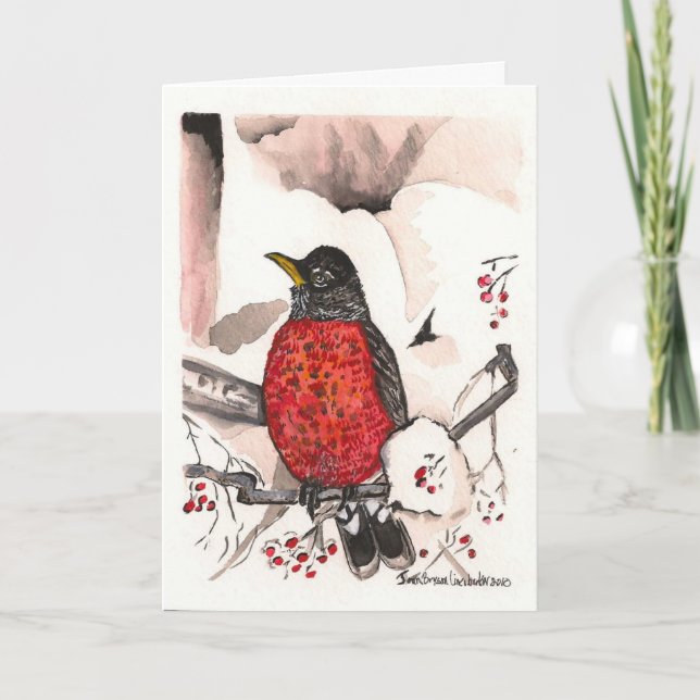 Carte Robin In Winter Christmas (Devant)