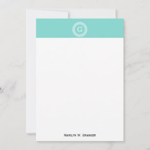 Carte Robin Oeuf Wht Grille Grecque Cadre Rnd Initial Mo