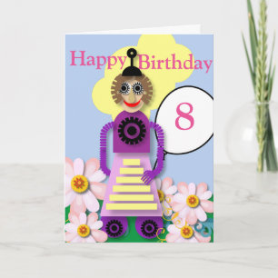 Carte Robot de dessin animé Anniversaire des enfants mod