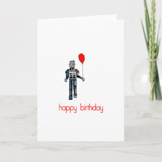 Carte Robot de joyeux anniversaire avec le ballon