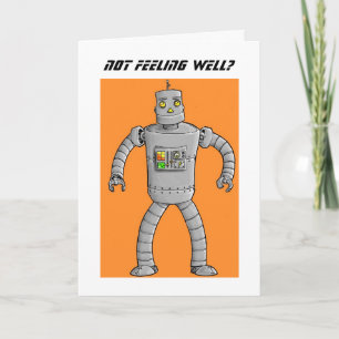 Carte Robot Get Well Soon Card