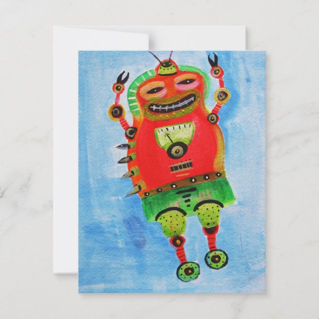 Carte ROBOT Pop ART (Devant)