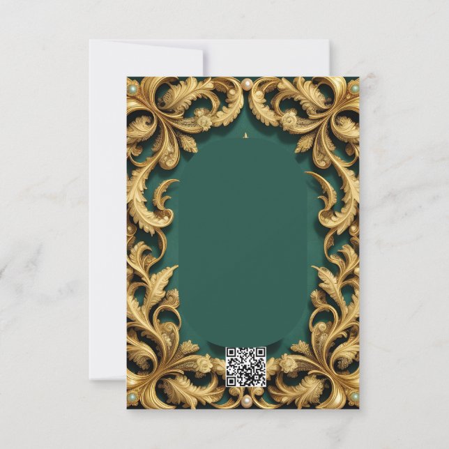 Carte Roccoco, versailles, antoinete, motif d'or baroque (Dos)
