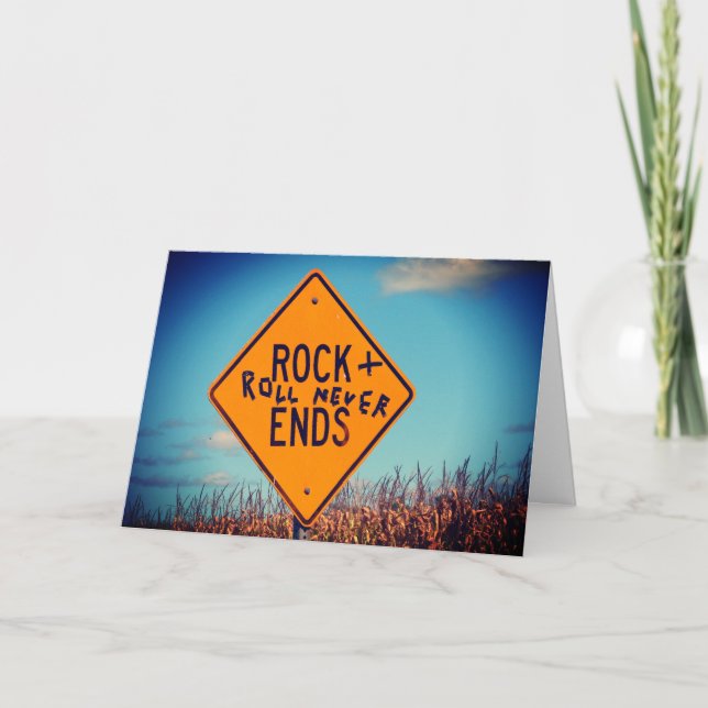 Carte Rock and Roll et Joyeux anniversaire (Devant)