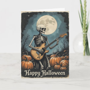 Carte Rock and Roll Skeleton Halloween Les amateurs de m