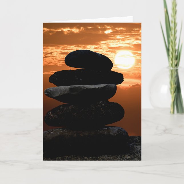 Carte rock cairn witsunset sky (Devant)