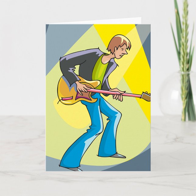 Carte Rock Guitariste les années 70 style musicien (Créateur téléchargé)