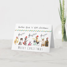 Rock n roll joyeux Noël musical chien groupe de ro