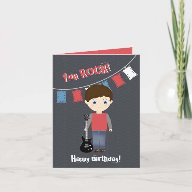 Carte Rock Star Birthday Boy (Devant)