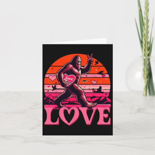 Carte Rock Sur Bigfoot Sasquatch Yeti Valentines Day Ret (Devant)