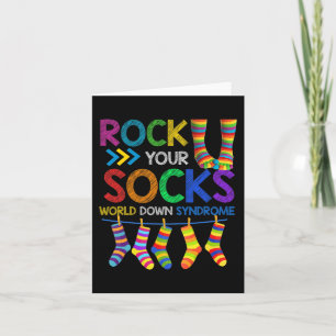 Carte Rock Your Socks mignonne 3-21 Trisomy 21 World Dow