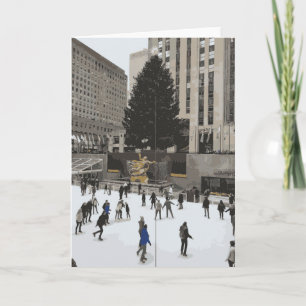 Carte Rockefeller Christmas Tree patinoire New York