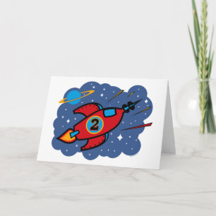 Carte Rocket Ship 2e anniversaire