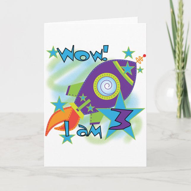 Carte Rocket Ship 3e Anniversaire T-shirts et cadeaux (Devant)