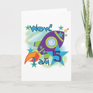Carte Rocket Ship 5e Anniversaire T-shirts et cadeaux