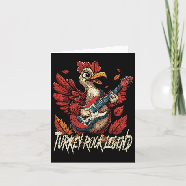 Carte Rockin' Turkey - Fun Musical Thanksgiving Guitar R (Devant)