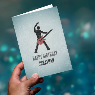 Carte Rockstar et guitare électrique - look grunge pour 