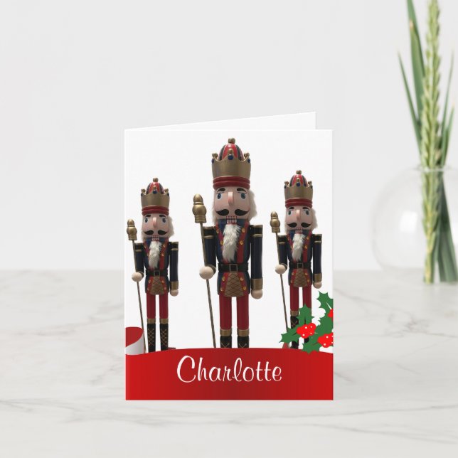 Carte Roi casse-noisette Noël Personnalisé (Devant)