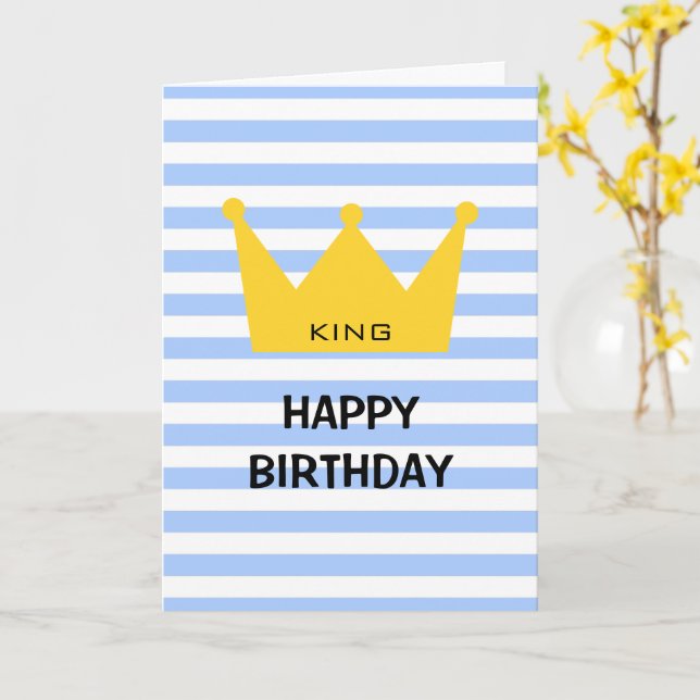 Carte Roi Classique Joyeux Anniversaire Couronne Jaune P (Fleur jaune)