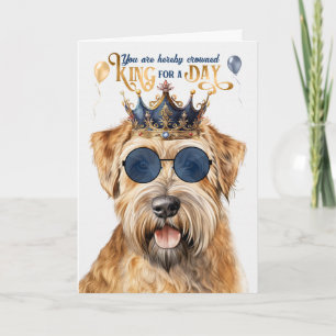 Carte Roi de chien de Terrier à roulettes pour jour drôl