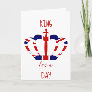 Carte Roi pour une journée   Union Jack Crown   FÊTE DES
