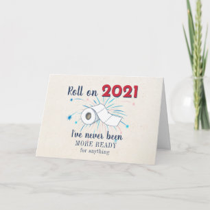 Carte Roll On 2021 Nouveau An Papier toilette Commémorat