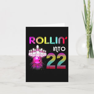 Carte Rollin Into 22 Bowling Anniversaire fête 22e anniv