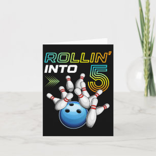 Carte Rollin Into 5 Retro Bowling Anniversaire 5e Bir