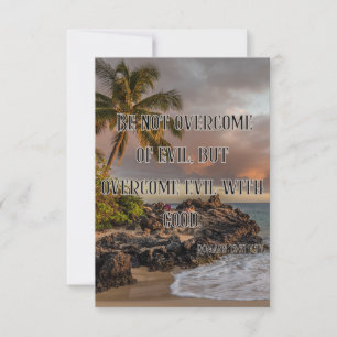 Carte Romains 12:21 KJV Bible Verse Pic Flat Salutation