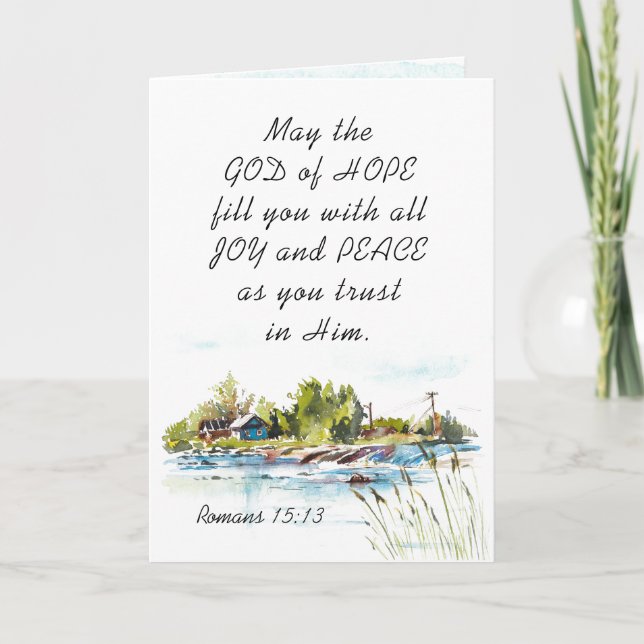 Carte Romains 15:13 Dieu de l'Espoir Bible chrétienne Ve (Devant)